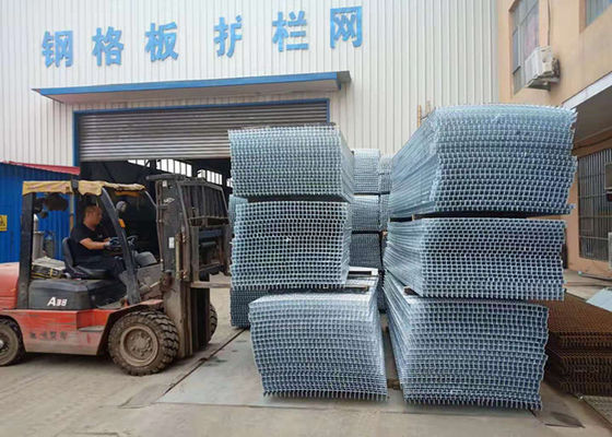 Hot Dip Galvanized Steel Grating For Power Plant With Round Steel Cross Bar